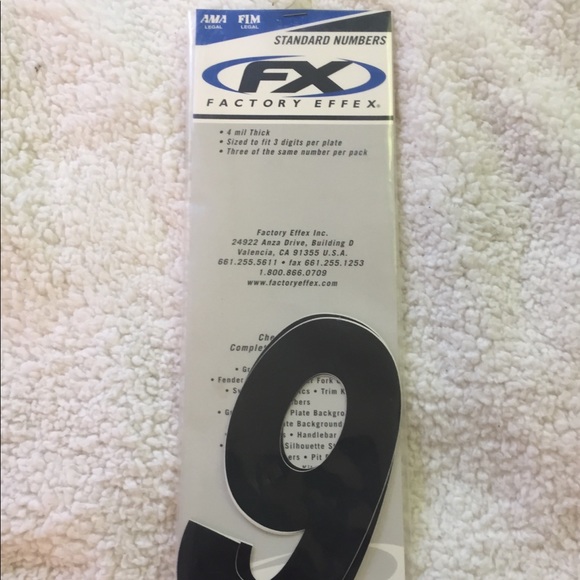Factory Effex Standard Numbers.  Number 9 - Picture 1 of 6